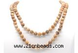 GMN8033 18 - 36 inches 8mm, 10mm picture jasper 54, 108 beads mala necklaces