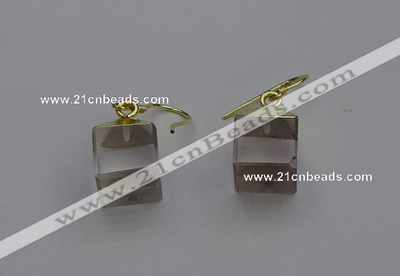 NGE5080 10*15mm cube white crystal gemstone earrings wholesale