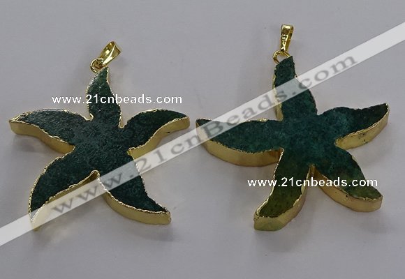 NGP3525 48*50mm starfish fossil coral pendants wholesale