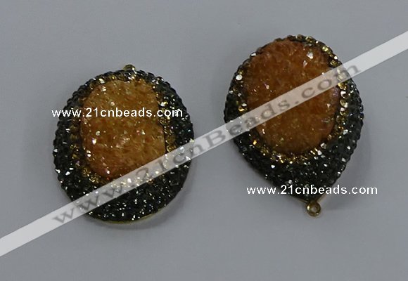 NGP3680 35*45mm freeform plated druzy agate gemstone pendants