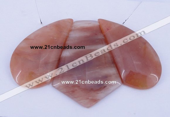 NGP39 Fashion red quartz gemstone pendants set jewelry wholesale