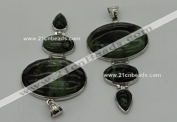 NGP8021 50*82mm - 52*86mm kambaba jasper pendant set jewelry