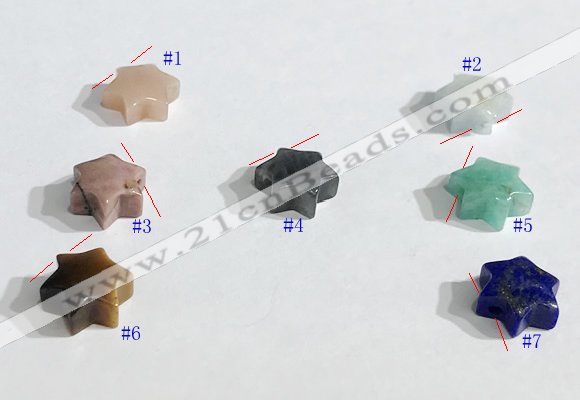 NGP9742 10mm star-shaped  mixed gemstone pendants wholesale