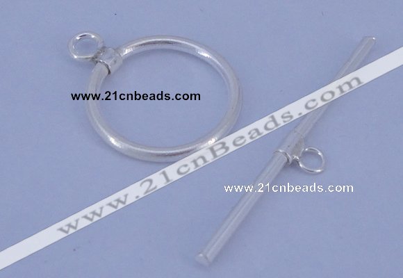 SSC02 5pcs 16mm donut 925 sterling silver toggle clasps