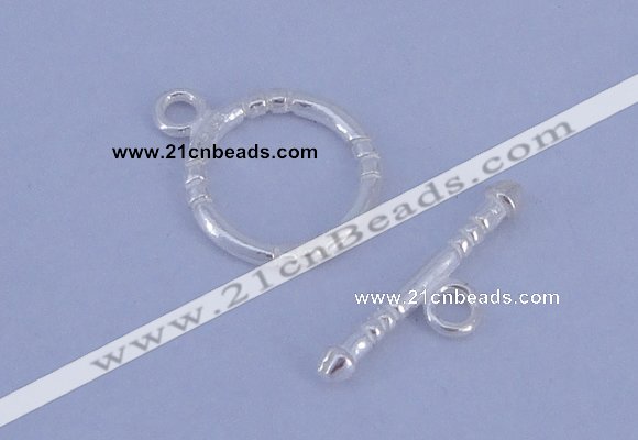 SSC25 5pcs 12mm donut 925 sterling silver toggle clasps