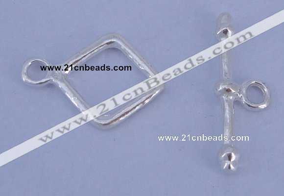 SSC31 5pcs 12*16mm diamond 925 sterling silver toggle clasps